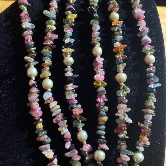 Multi strand tourmaline w/earrings set - Picture 7 of 9